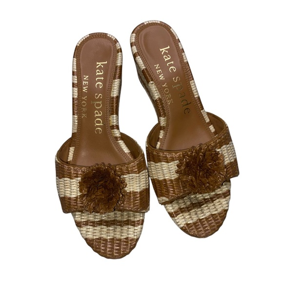 Kate Spade Brown and Cream Wedge Heels - Picture 2 of 8